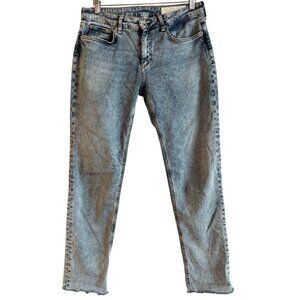 Rag & Bone Dre Low Rise Nora Boyfriend Jeans Women’s Size 28 Raw Hem Acid Wash